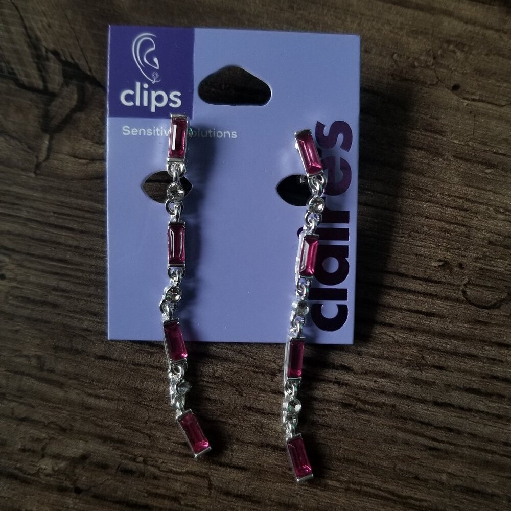 Clip-on Earrings - Dangling Jewelled